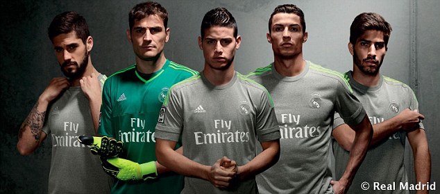 real madrid grey and green jersey
